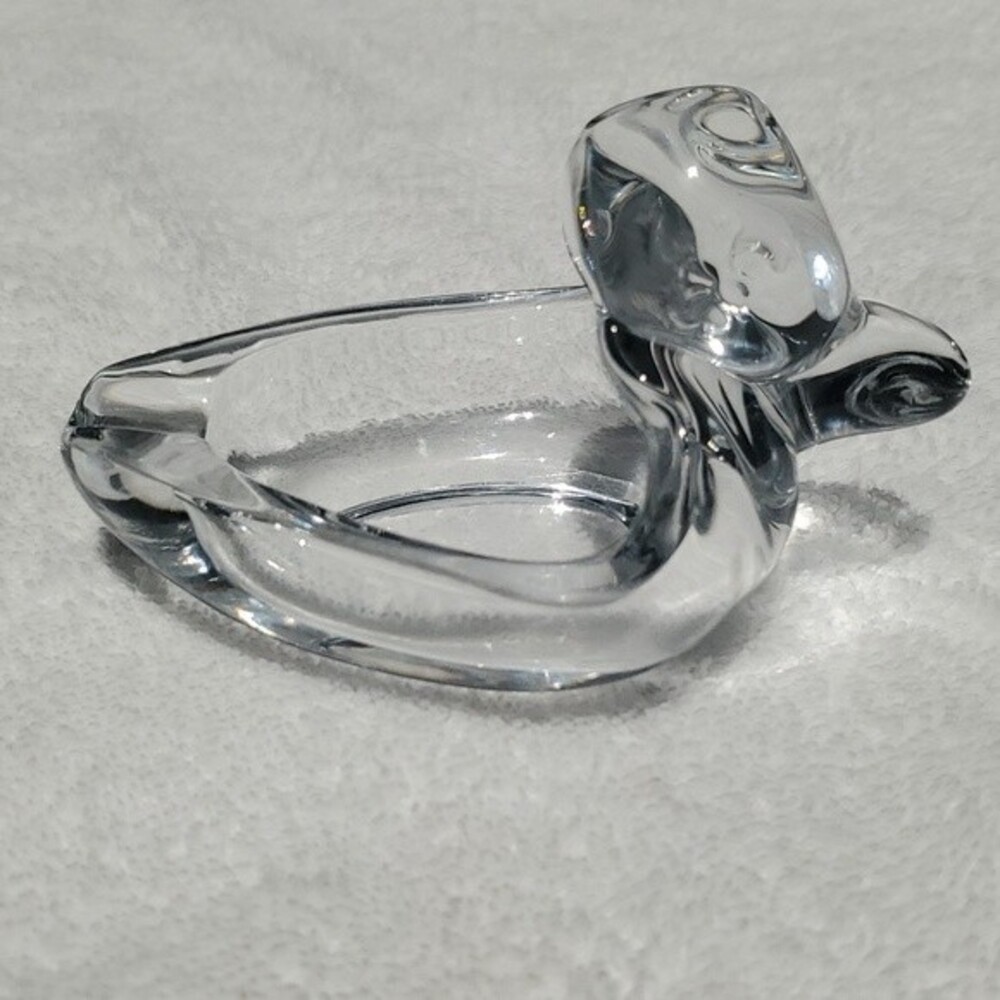 VTG Clear Glass Duck Ashtray – Duncan Miller Pall Mall – Coin Catcher – RetroCha